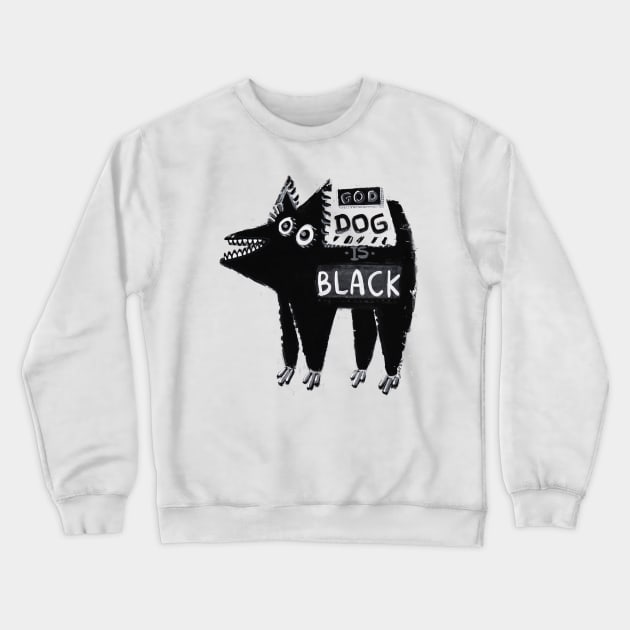 black dog Crewneck Sweatshirt by Angel Rivas